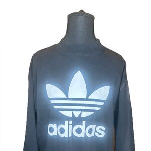 Adidas Black Crewneck with White Trefoil Logo dress new